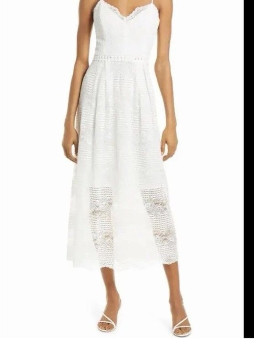 Chelsea28 White Lace Spaghetti-Strap Midi Dress - Picture 11 of 11